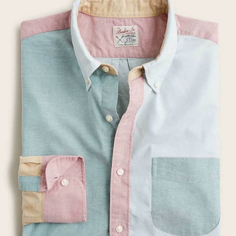 J Crew Broken In Oxford Men’s Button Up Crew Mix